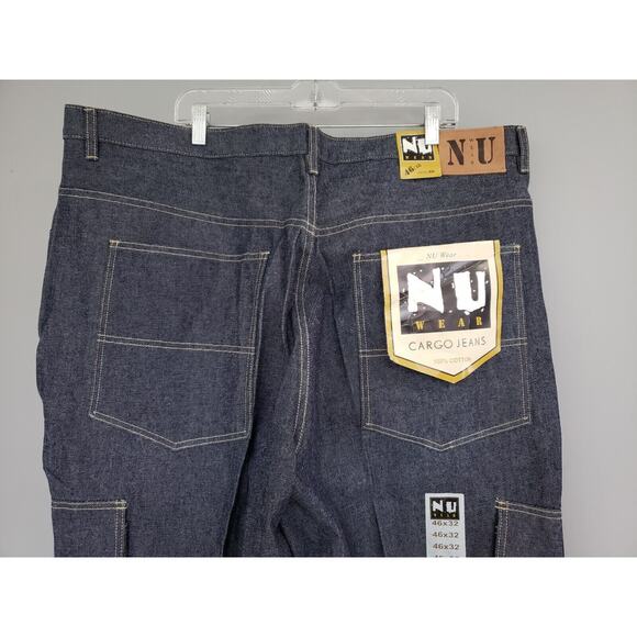 NEW 90s 80s Vintage BAGGY Cargo 46x32 Nu Wear hip hop skateboard jeans